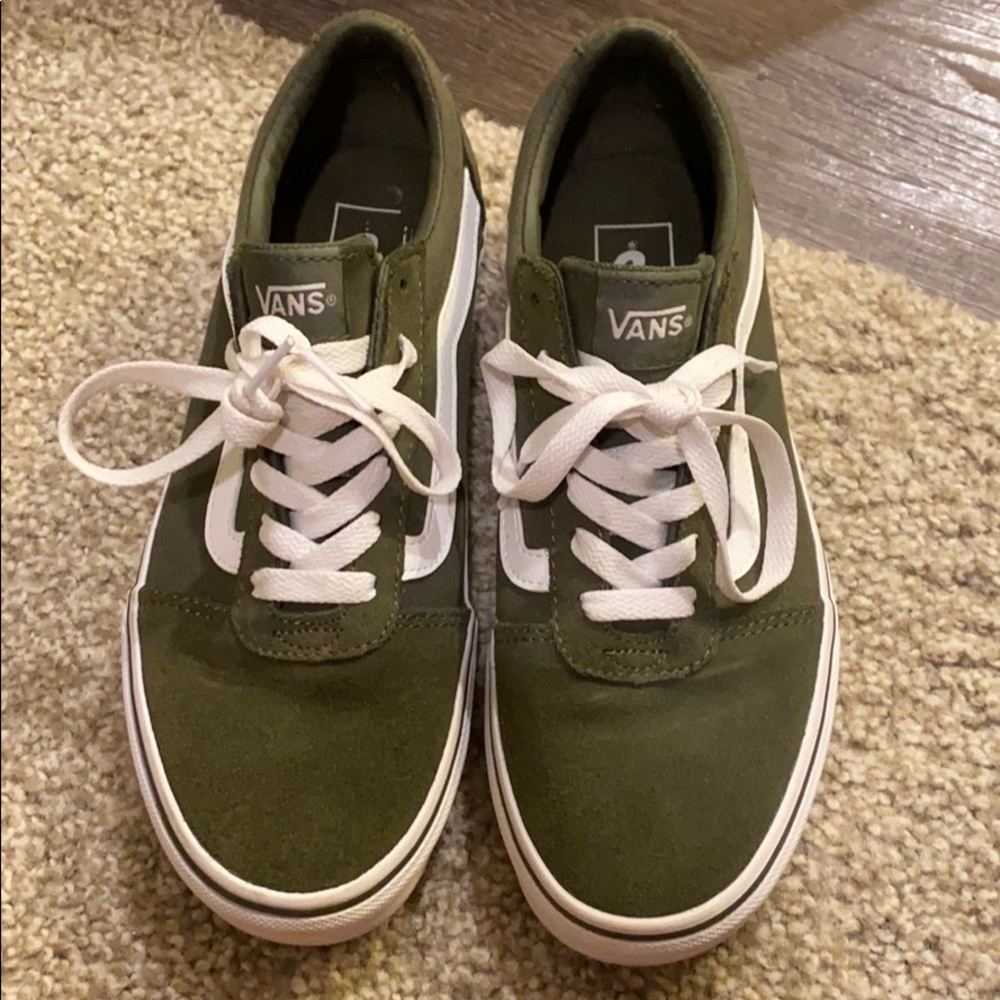 Olive green vans sneakers